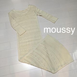 マウジー(moussy)のmoussy鍵編みロングワンピース(ロングワンピース/マキシワンピース)