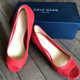 コールハーン(Cole Haan)の美品！コールハーン　ウエッジパンプス　サイズ6(ハイヒール/パンプス)