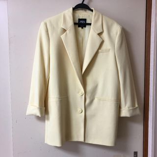 ザラ(ZARA)の即購入大歓迎様専用！Zara パステルイエロー　オーバーサイズ　ジャケット(テーラードジャケット)