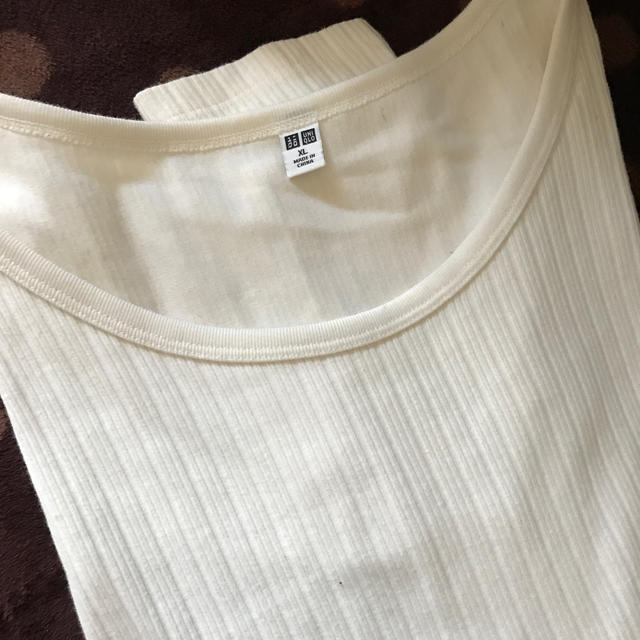 UNIQLO(ユニクロ)のUNIQLO リブラウンドネックT☆ＸＬsize レディースのトップス(Tシャツ(長袖/七分))の商品写真