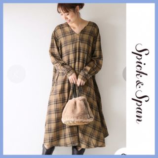 スピックアンドスパン(Spick & Span)の【スピックアンドスパン】美品✨チェック柄ワンピース(ロングワンピース/マキシワンピース)