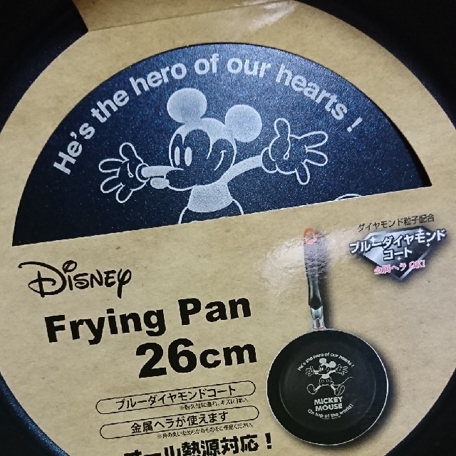 Disney(ディズニー)のミッキーマウス フライパン 26cm 新品 インテリア/住まい/日用品のキッチン/食器(鍋/フライパン)の商品写真