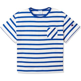 チャンピオン(Champion)の★新品・ブルー120cm★チャンピオン ビッグシルエット キッズボーダーTシャツ(Tシャツ/カットソー)