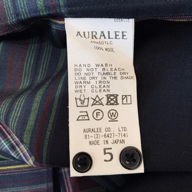 AURALEE SUPER LIGHT WOOL CHECK SHIRTS 5 3