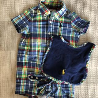 ポロラルフローレン(POLO RALPH LAUREN)のラルフローレン　ロンパース　スタイセット(ロンパース)