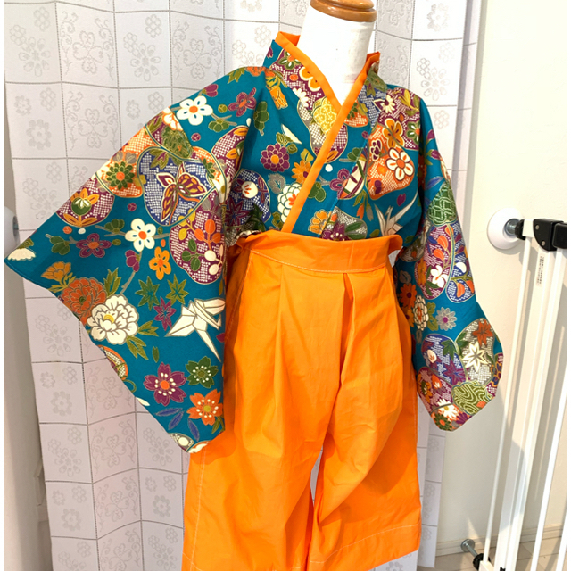 ベビー袴 完成例 キッズ/ベビー/マタニティのキッズ服女の子用(90cm~)(和服/着物)の商品写真