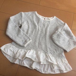 ザラキッズ(ZARA KIDS)のZara  ニット シルバーラメ  春秋向け 128cm 女の子 (130)ザラ(ニット)