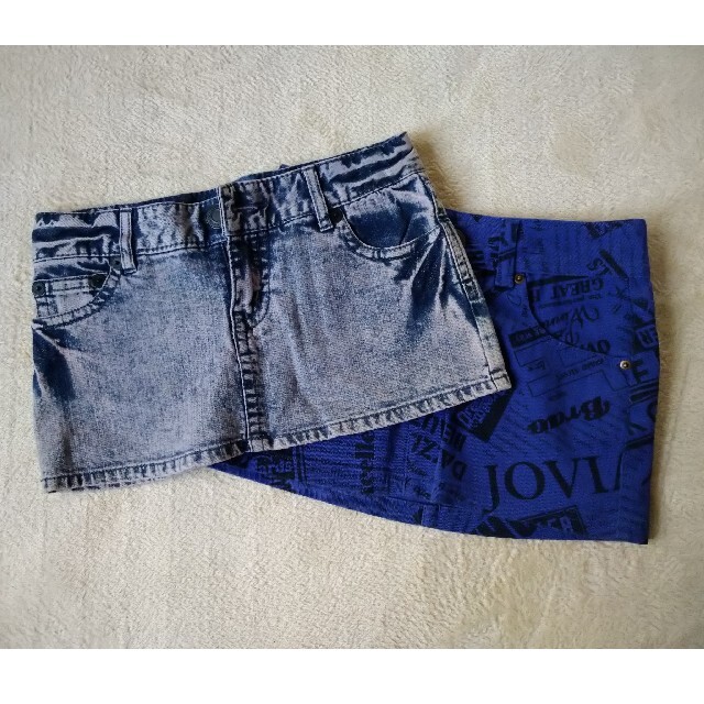 デニムスカート　２枚セット レディースのスカート(ミニスカート)の商品写真