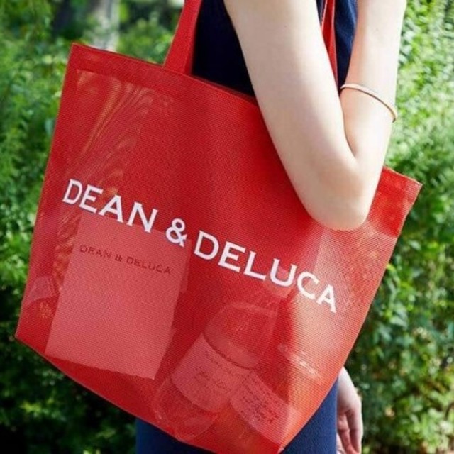 ❰新品❱DEAN & DELUCA メッシュ バッグ ブラッドオレンジ 赤 L