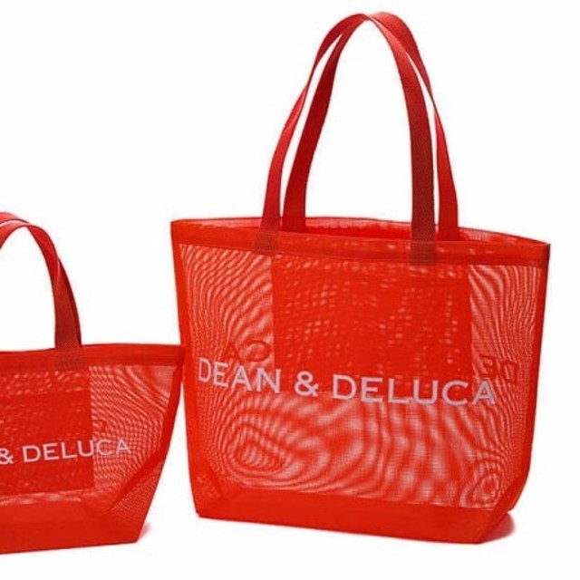 ❰新品❱DEAN & DELUCA メッシュ バッグ ブラッドオレンジ 赤 L
