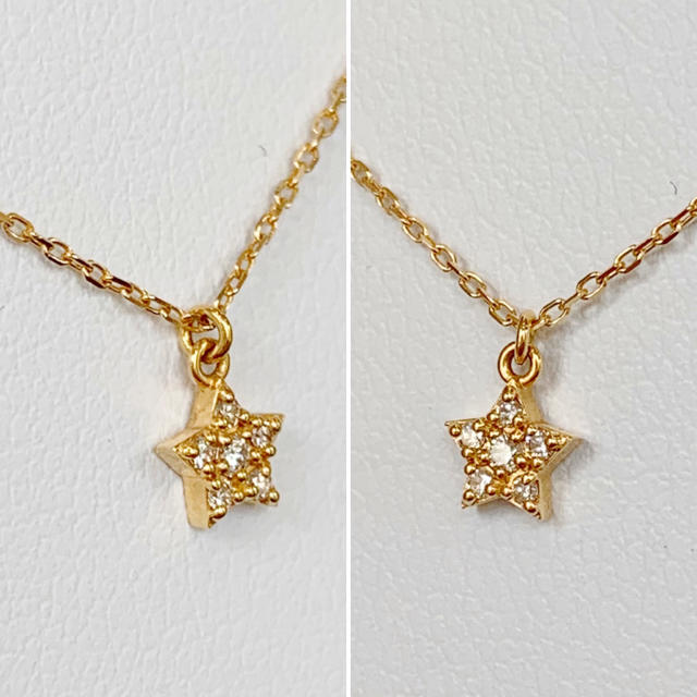 ✨スターモチーフ✨ダイヤモンド❣️ダイヤ K18 18金 ネックレス レディースのアクセサリー(ネックレス)の商品写真