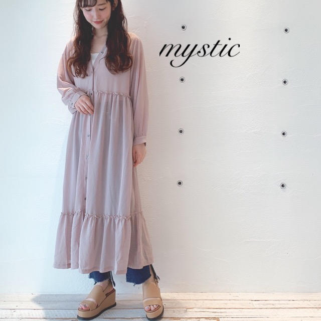 mystic(ミスティック)の新品❁﻿ミスティック　シアーティアードロングワンピース レディースのワンピース(ロングワンピース/マキシワンピース)の商品写真