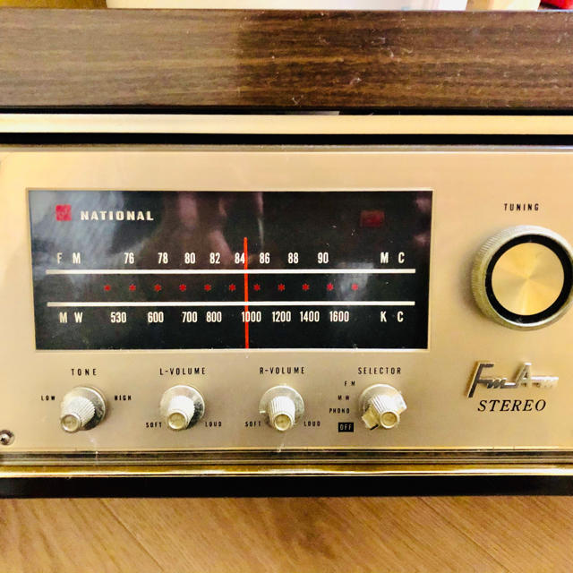 レア!一点物!National S-45N/レコードプレーヤー&カセット&ラジオ-