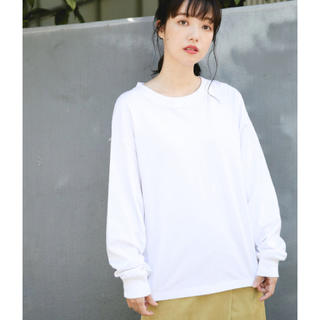 ローリーズファーム(LOWRYS FARM)の【新品】USAクルーロンT 白 (Tシャツ(長袖/七分))