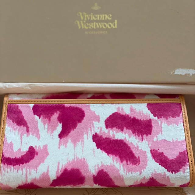 vivienne westwood 長財布　レオパード　ハラコ財布