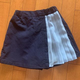 ジーユー(GU)のGU 120 紺色スカートパンツ　プリーツ異素材(スカート)