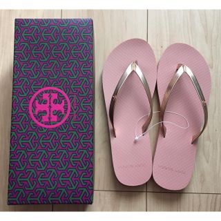 トリーバーチ(Tory Burch)のトリーバーチ　METALLIC LEATHER FLIP FLOPビーチサンダル(ビーチサンダル)