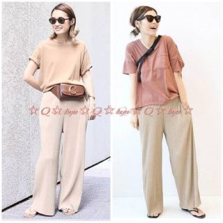 アパルトモンドゥーズィエムクラス(L'Appartement DEUXIEME CLASSE)の新品タグ付☆ ドゥズィーエムクラス リブパンツ ☆ PLEATS PANTS(カジュアルパンツ)