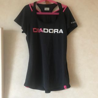 ディアドラ(DIADORA)のディアドラ　テニスTシャツ　ブラック　Lサイズ(ウェア)