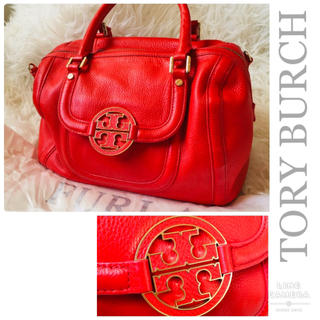 トリーバーチ(Tory Burch)のトリーバーチ♡ハンドバッグ　レッド　レザー(ハンドバッグ)