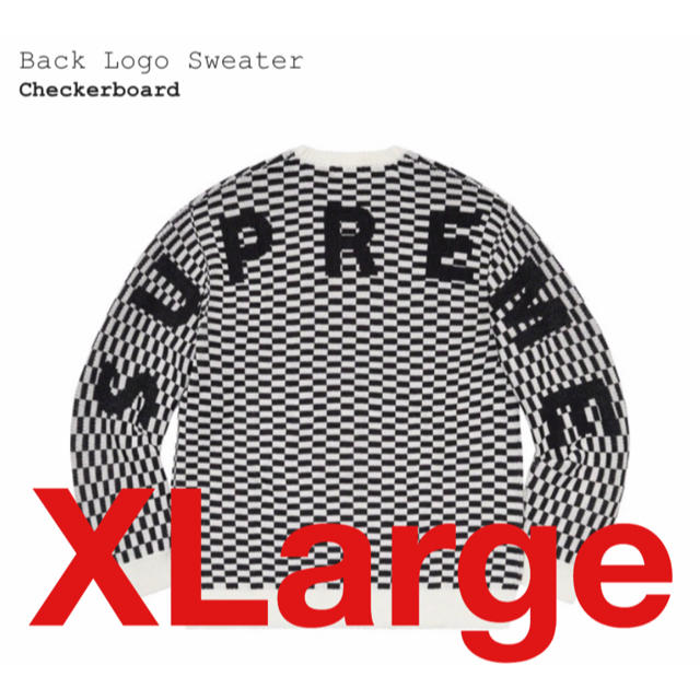 メンズ【XL】Supreme Back Logo Sweater Checker