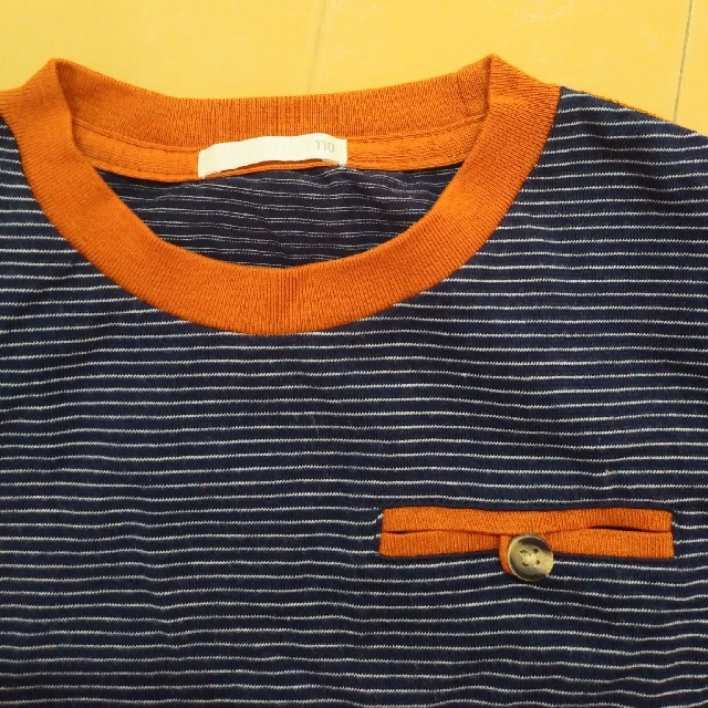 GU(ジーユー)のGU ボーダーTシャツ キッズ/ベビー/マタニティのキッズ服男の子用(90cm~)(Tシャツ/カットソー)の商品写真