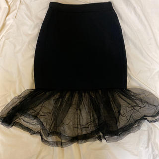 ラミア(LAMIA)のラミア　マーメイドスカート　膝丈スカート　新品未使用　シースルー　ブラック　(ひざ丈スカート)