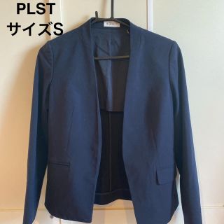 プラステ(PLST)のPLST プラステ　ノーカラージャケット　サイズS ネイビー(ノーカラージャケット)