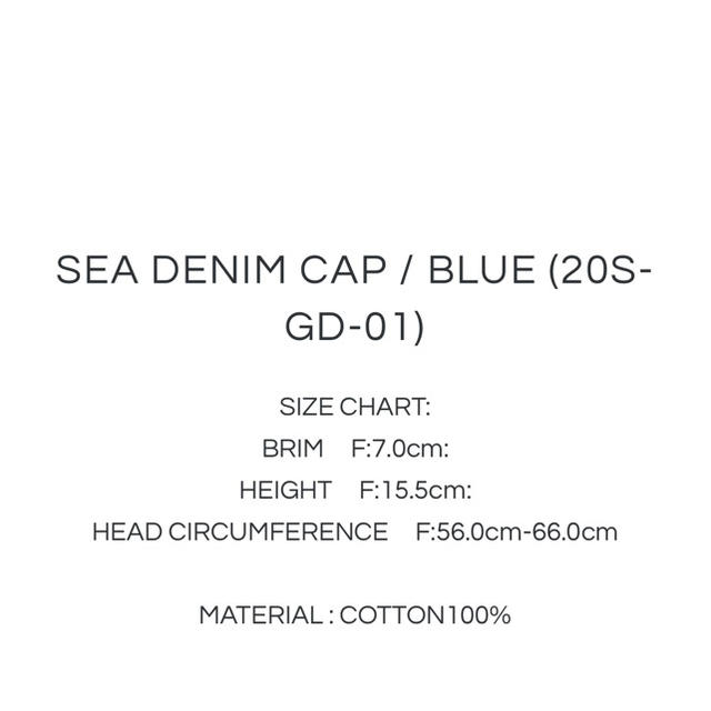 Ron Herman(ロンハーマン)の[203様専用]WIND AND SEA DENIM CAP BLUE  新品 メンズの帽子(キャップ)の商品写真