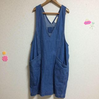 ダブルクローゼット(w closet)のデニムジャンバースカート(ひざ丈スカート)