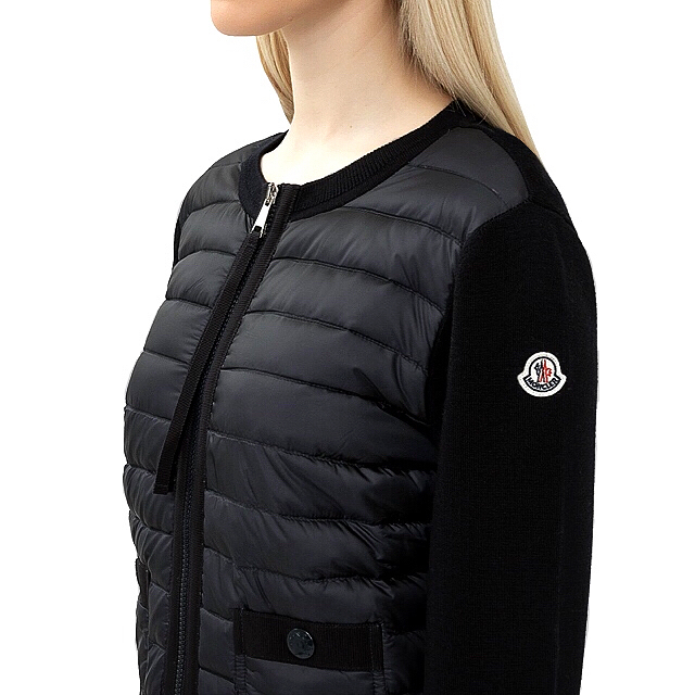 モンクレール MONCLER ダウン カーディガン ブラック M 新品 若者の大 ...