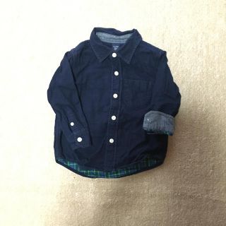 ベビーギャップ(babyGAP)のbaby gap シャツ 90 ネイビー 紺(ブラウス)