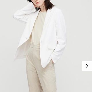 ユニクロ(UNIQLO)のUNIQLO˚✧₊UVカットジャージージャケット　ホワイトS(その他)