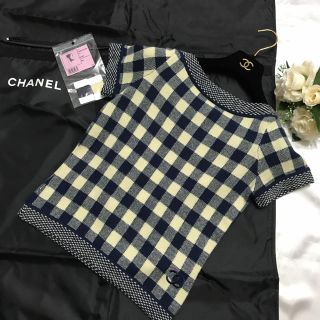 シャネル(CHANEL)のCHANEL 極美品♡ココマーク刺繍 カシミヤ トップス  ネイビー アイボリー(ニット/セーター)