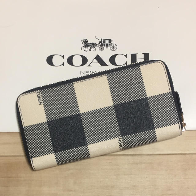 COACH(コーチ)の新品 [COACH コーチ] 長財布 チェック柄 濃紺 レディースのファッション小物(財布)の商品写真