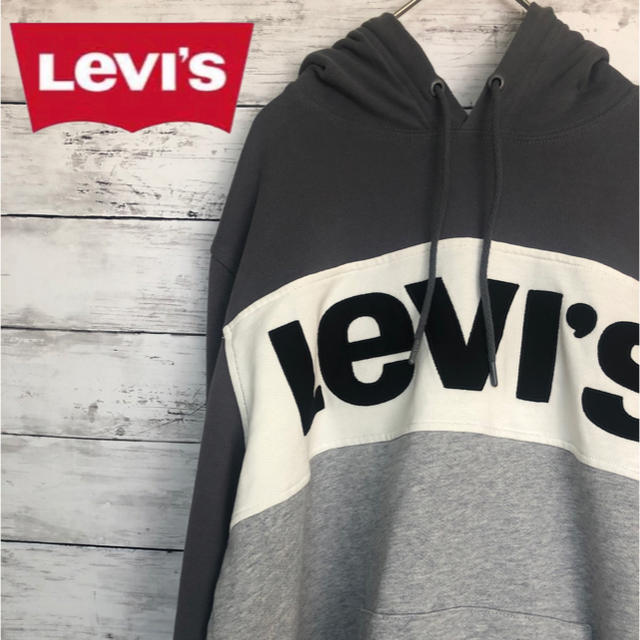 Levi's(リーバイス)の美品《大人気》Levis リーバイス ビッグロゴ プルオーバーパーカー ユルダボ レディースのトップス(パーカー)の商品写真