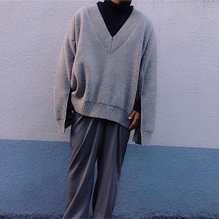 UNUSED V NECK Zip Knit アンユーズド Vネックニット