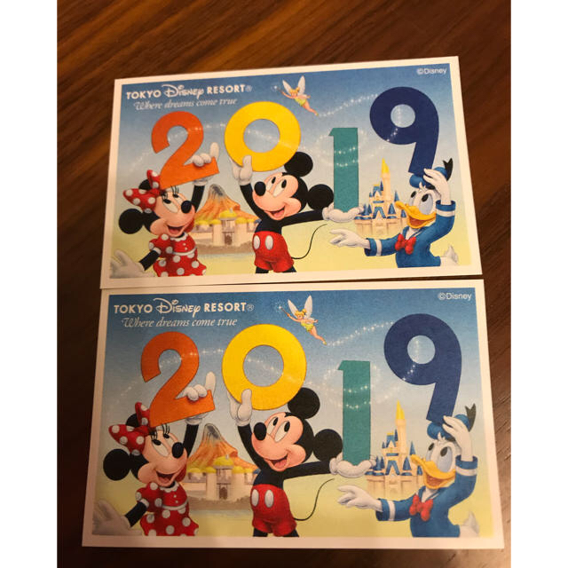 Disney(ディズニー)のディズニーチケット　大人ペア　2枚セット チケットの施設利用券(遊園地/テーマパーク)の商品写真