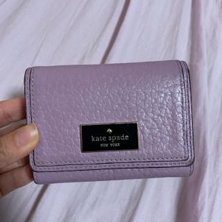 ケイトスペードニューヨーク(kate spade new york)のkatespade ミニ財布　icカード/定期ケース　パープル(名刺入れ/定期入れ)