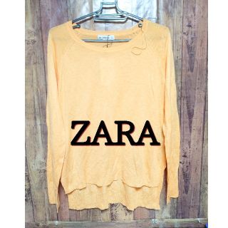 ザラ(ZARA)の【新品 未使用】ZARA ザラ ニット オレンジ Lサイズ(ニット/セーター)