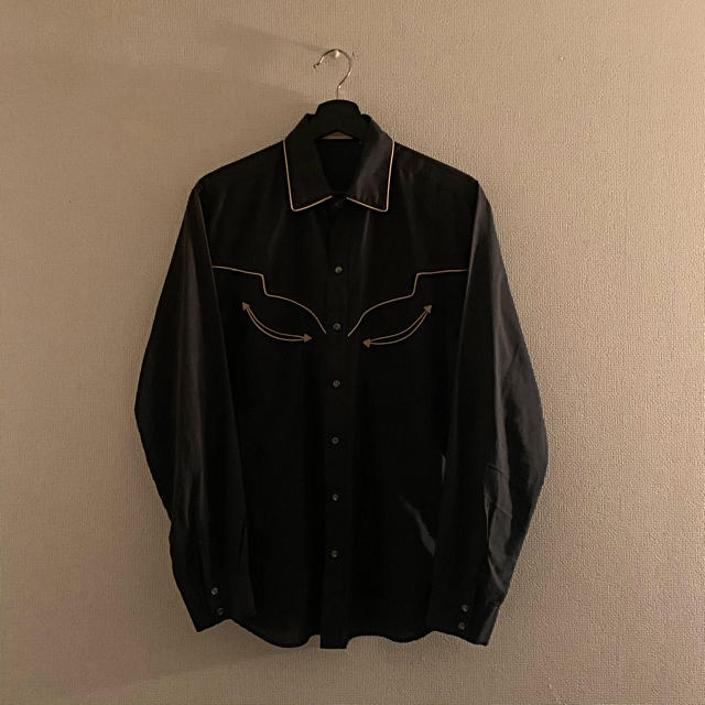 VINTAGE 80s Piping western shirt