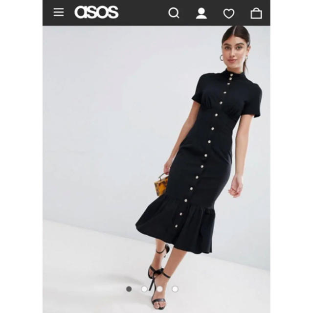 asos(エイソス)のASOS ブラックワンピース  【公式完売】 レディースのワンピース(ロングワンピース/マキシワンピース)の商品写真