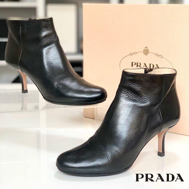 1513 美品 プラダ レザー ショートブーツ 黒PRADA - www.primator.cz