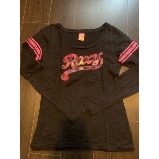 ロキシー(Roxy)のROXY★黒ロゴ（チェック）長袖Tシャツ（サイズL）(Tシャツ(長袖/七分))