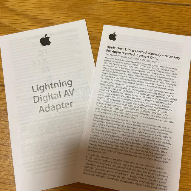 Apple(アップル)のLightning Digital AV Adapter Apple スマホ/家電/カメラのテレビ/映像機器(映像用ケーブル)の商品写真