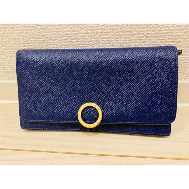 BVLGARI(ブルガリ)の【美品】ブルガリ　長財布　紺 レディースのファッション小物(財布)の商品写真