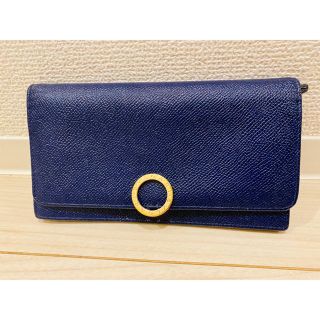 ブルガリ(BVLGARI)の【美品】ブルガリ　長財布　紺(財布)