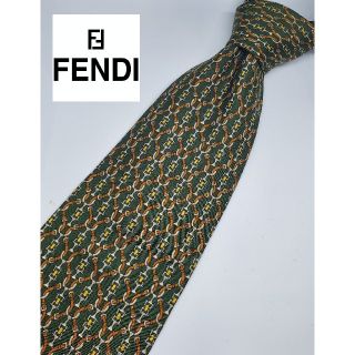 フェンディ(FENDI)のりょた様専用【割引あり】【美品】フェンディ グリーン ズッカ柄 ネクタイ(ネクタイ)