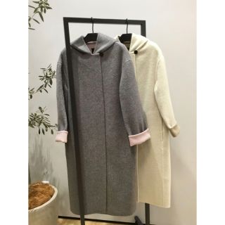 セオリー(theory)のTheory 19SS フーデットコート グレー(ロングコート)