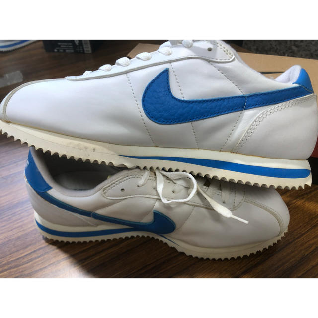 NIKE - NIKE LEATHER CORTEZ 白×青 US9 新品の通販 by 美咲｜ナイキならラクマ